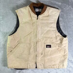 United Garment Workers Union Line Quilted Lined Canvas Work Vest Tan